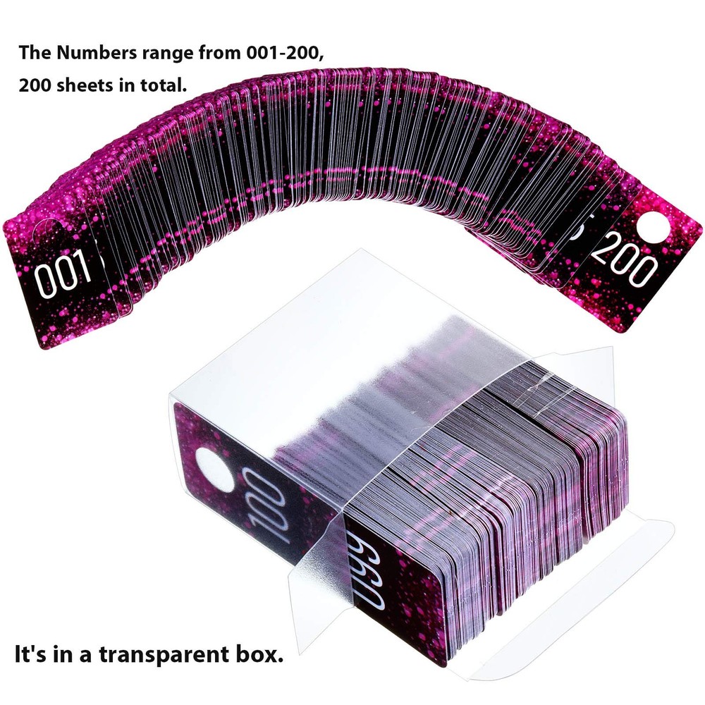200 Pieces Live Plastic Number Tags Consecutive Reusable Normal and Mirrored ...