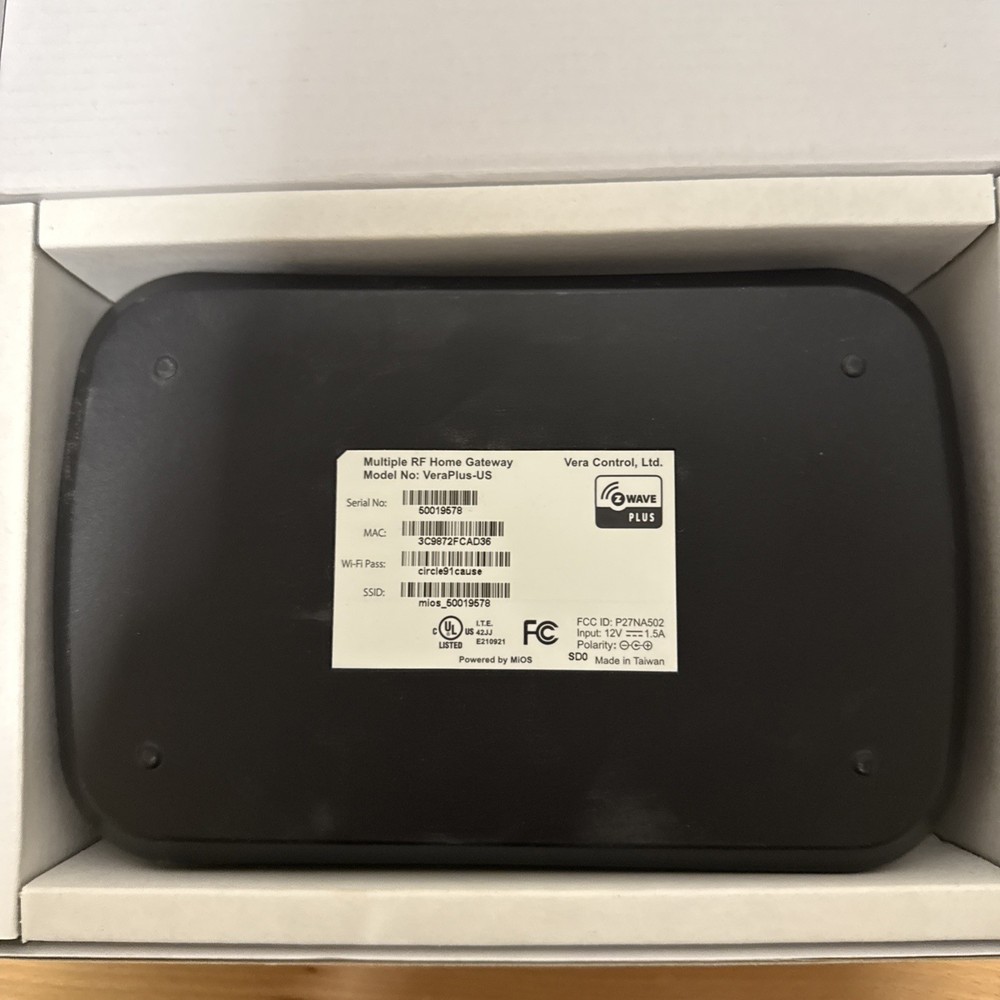 Vera Plus US Advanced Smart Home Controller, Z-Wave, Bluetooth Zigbee WiFi