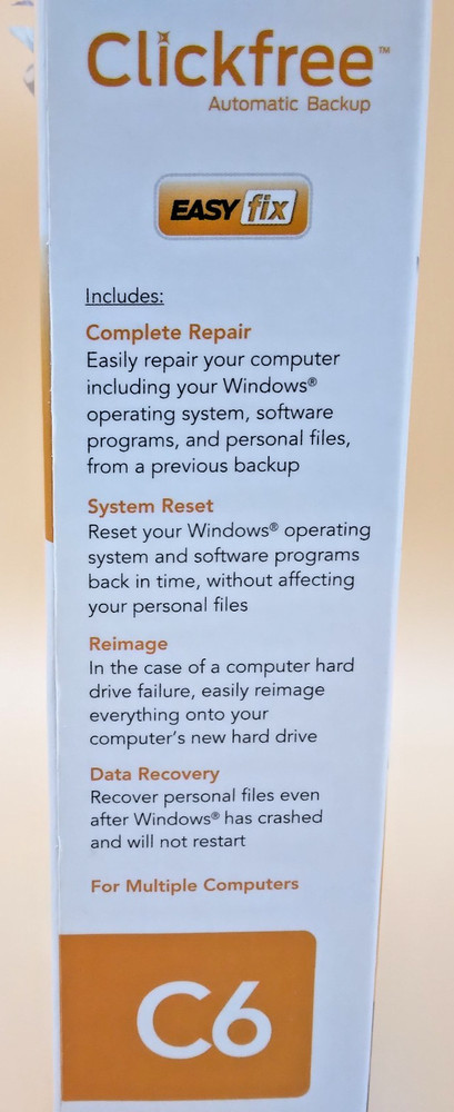 Clickfree C6 Automatic Backup Portable USB Hard Drive 500GB For PC Computer