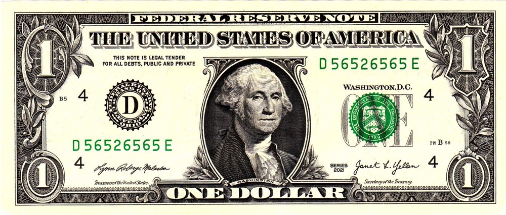 $1 2021 Fancy Serial D56526565E