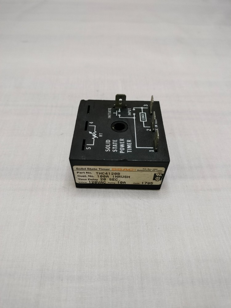 SSACI THC4120B Solid State Timer 120VAC 10A 20 SEC 100A Inrush Made in USA