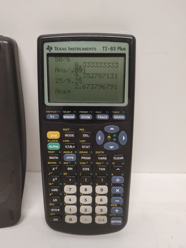 Texas Instruments TI-83 Plus Graphing Calculator Black w/ Cover *TESTED* A16