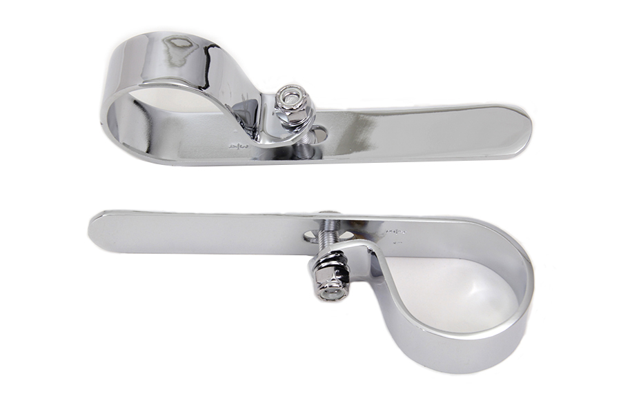Chrome 1-3/4" Exhaust "P" Clamp Set Harley Allows Universal Type Mounting