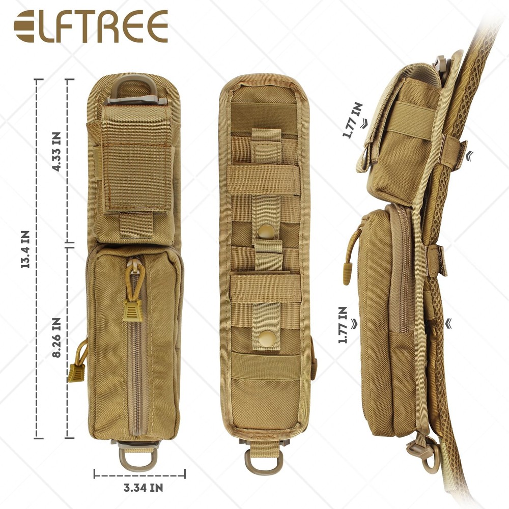Tactical Molle Accessories Pouch for Backpack Strap, Strap Khaki