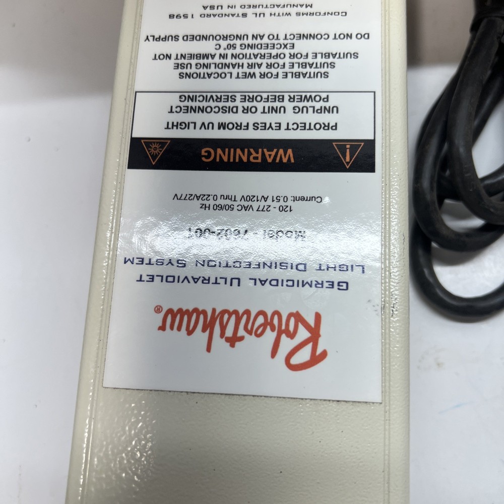 ROBERTSHAW GERMICIDAL ULTRAVIOLET LIGHT DISINFECTION SYSTEM 7602-001