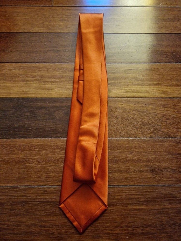 Classic Orange Solid Pattern Tie - Imported from Italy