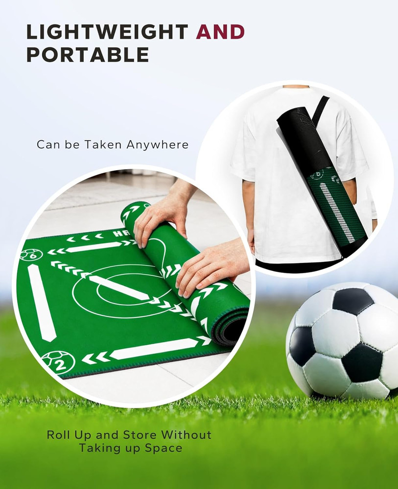 Thickened Soccer Training Mat for Footwork, Agility, and Coordination