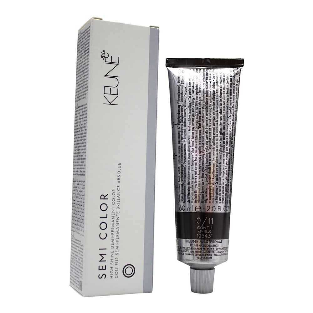 Keune Semi Color 0/11 Demi-Permanent Color ASH Blue 2 Oz