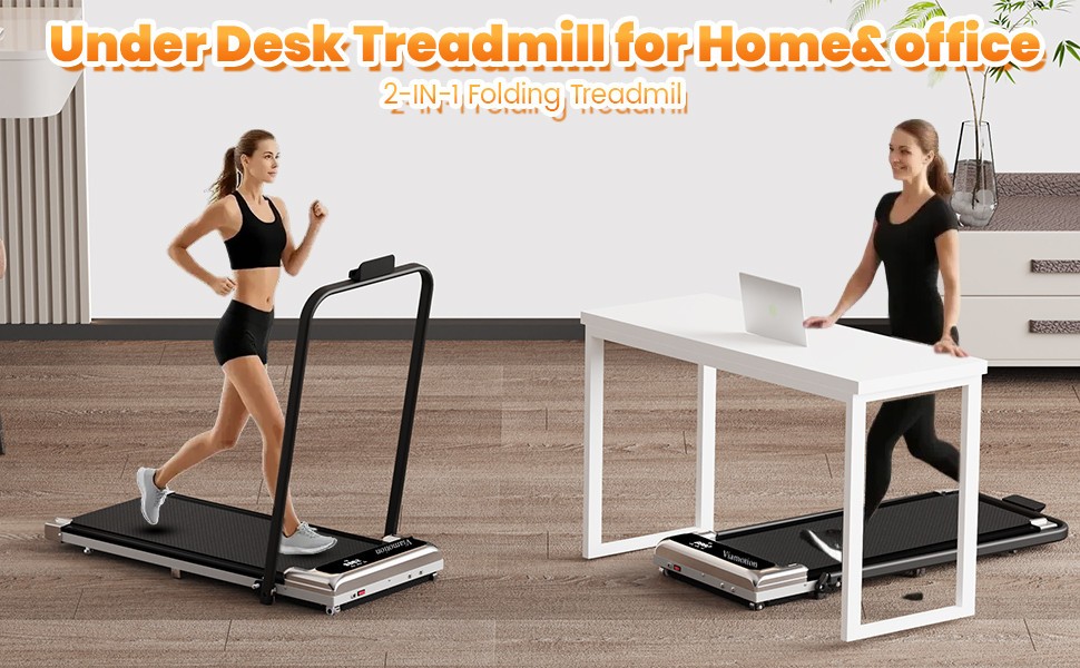 Rermote Control Walking Pad & Handle Bar Treadmill Office Under Desk LED Display