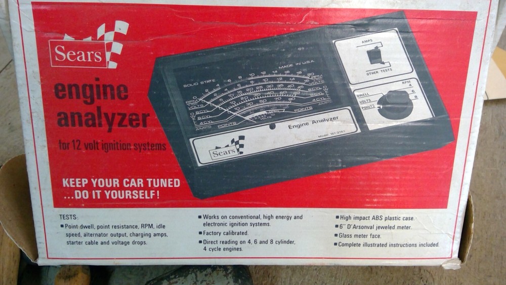 SEARS ENGINE ANALYZER Model 161-2161 Original Box . Made in USA.