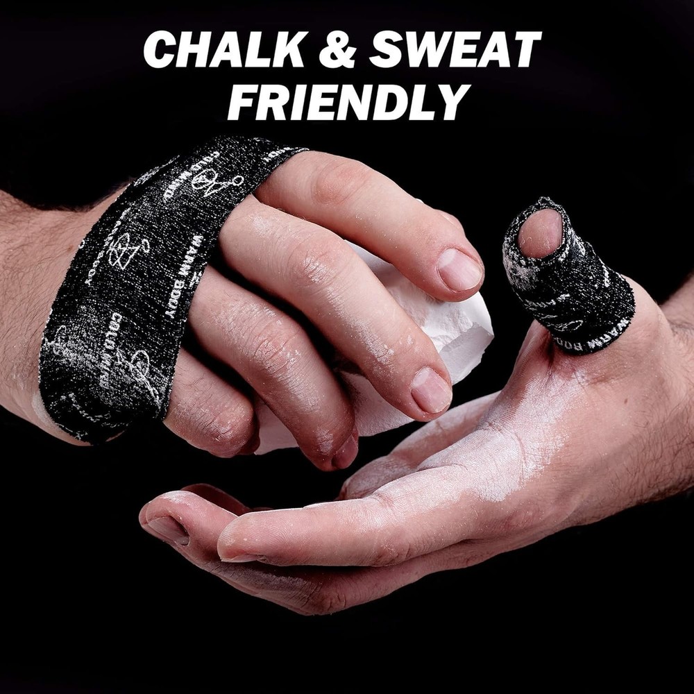 Flexible Thumb Hookgrip for Cross Training - Black (6 Rolls)