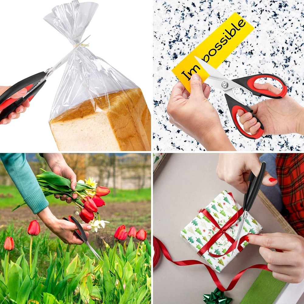 3-Pack 8.5"Kitchen Scissors All Purpose Heavy Duty with Protective Sheath, So...