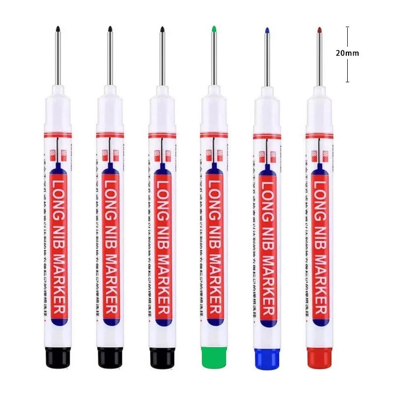 6Pcs/Set 20mm Deep Hole Long Nib Markers