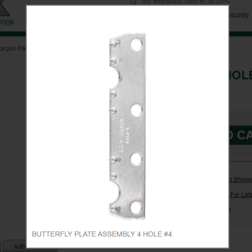 BUTTERFLY PLATE ASSEMBLY 4 HOLE #4 # 634-0009