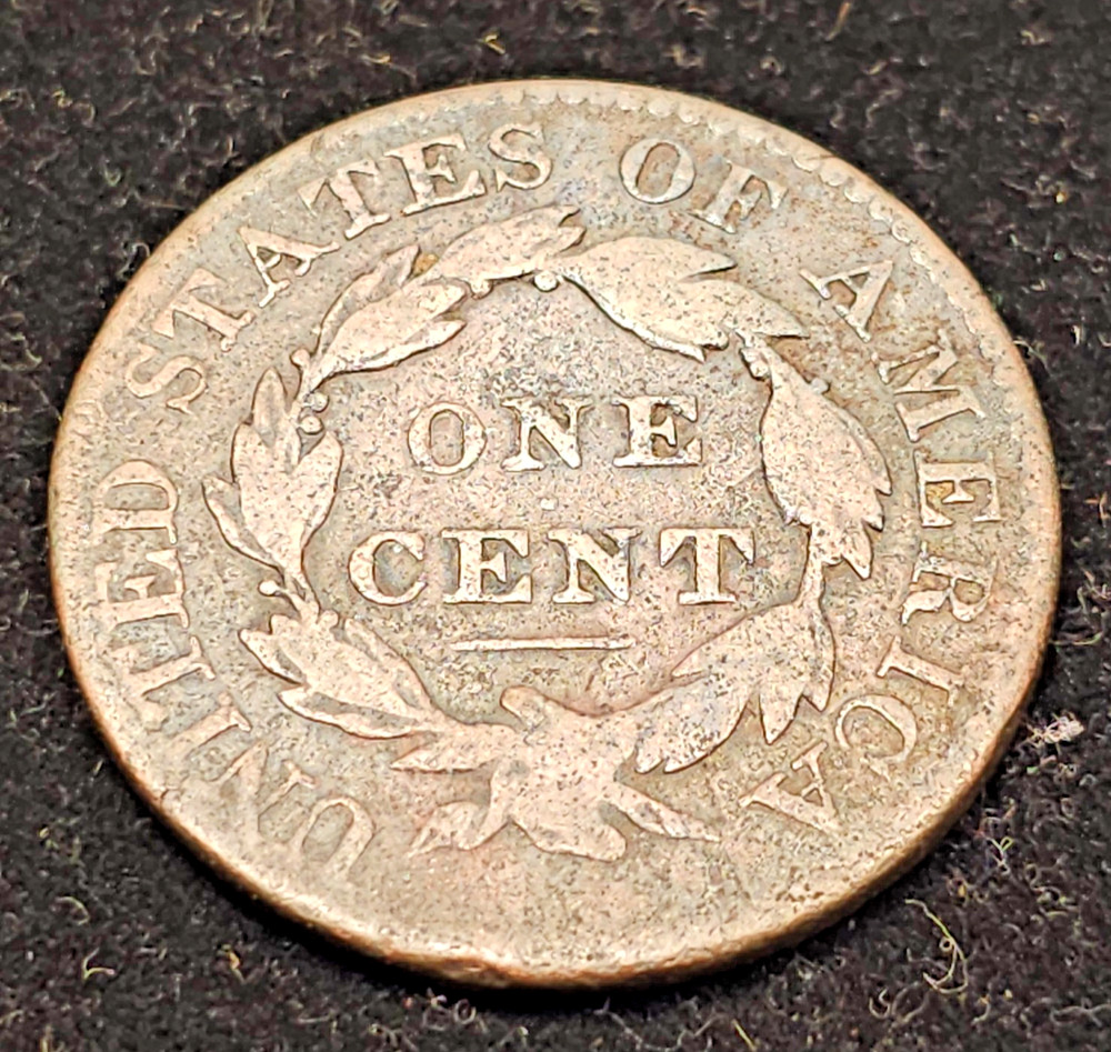 1825 Coronet Head Large Cent in Very Good condition