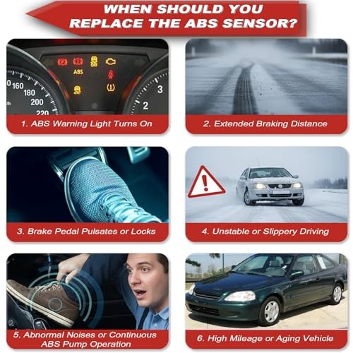 ABS Wheel Speed Sensor 4Pcs: Front Rear Left & Right Compatible with Ram 2013