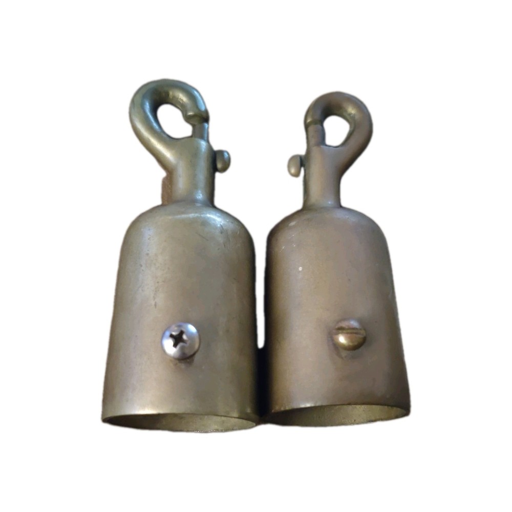 (2) solid brass Classic Post 1-1/2" Rope Hook End ROPEEND-HOOK-