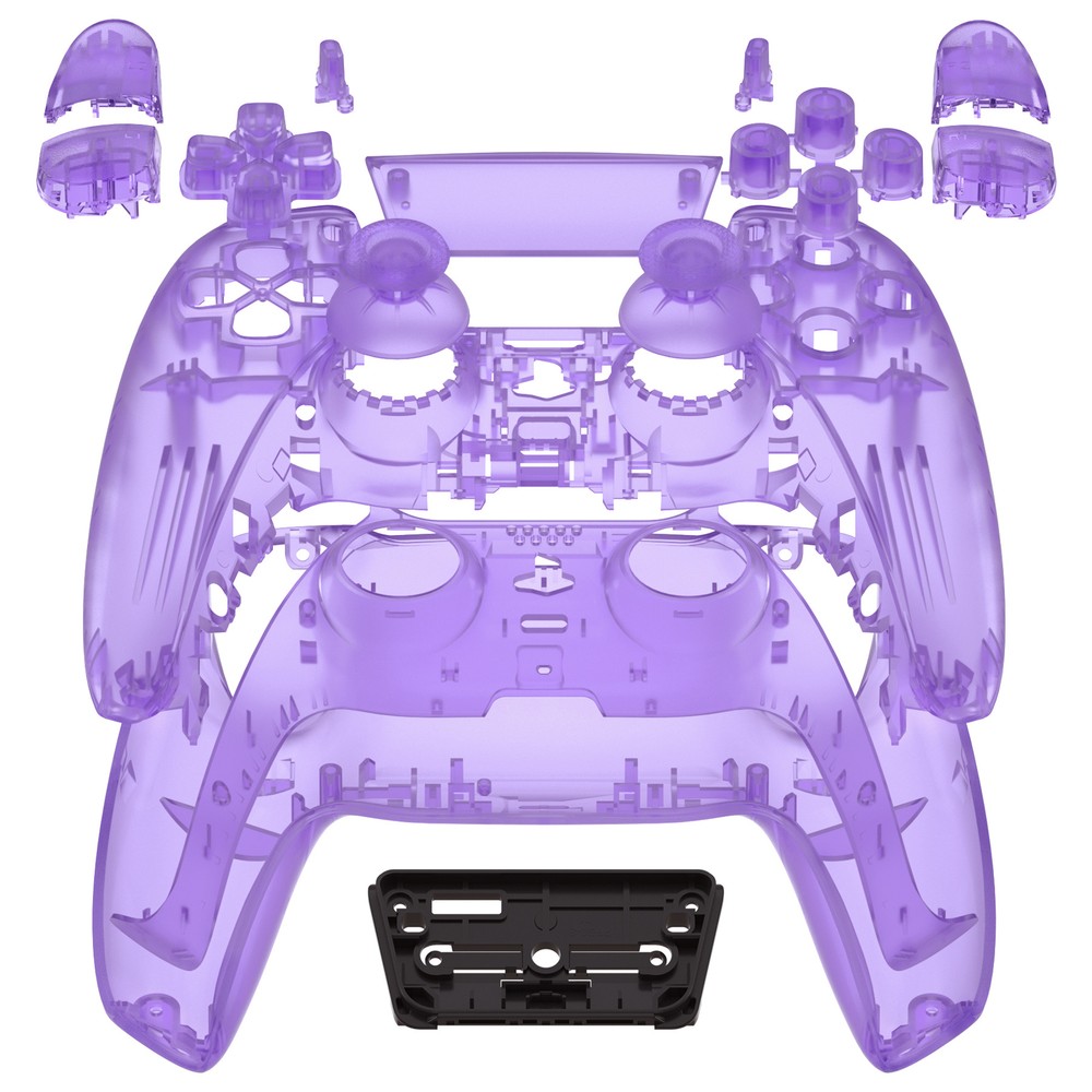 Clear Full Housing Shell Cover & Buttons Kit Replacement For Sony PS5 Controller