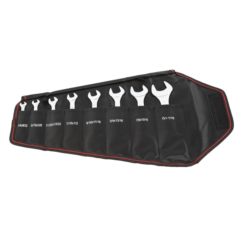 Hyper Tough 8-Piece Thin Wrench Set, SAE with Soft Storage Case