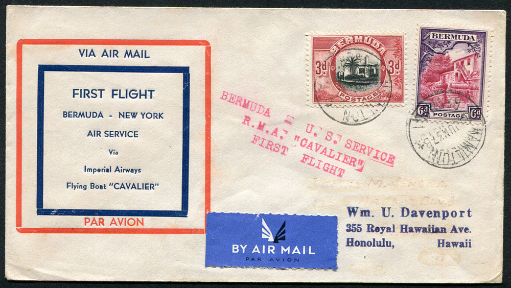 BERMUDA (23912): 1937 FFC R.M.A. "CAVALIER" First Flight