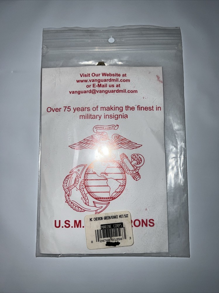 USMC Marines Chevron Master Sergeant USMC Patch Green Khaki Military E-8 MSGT