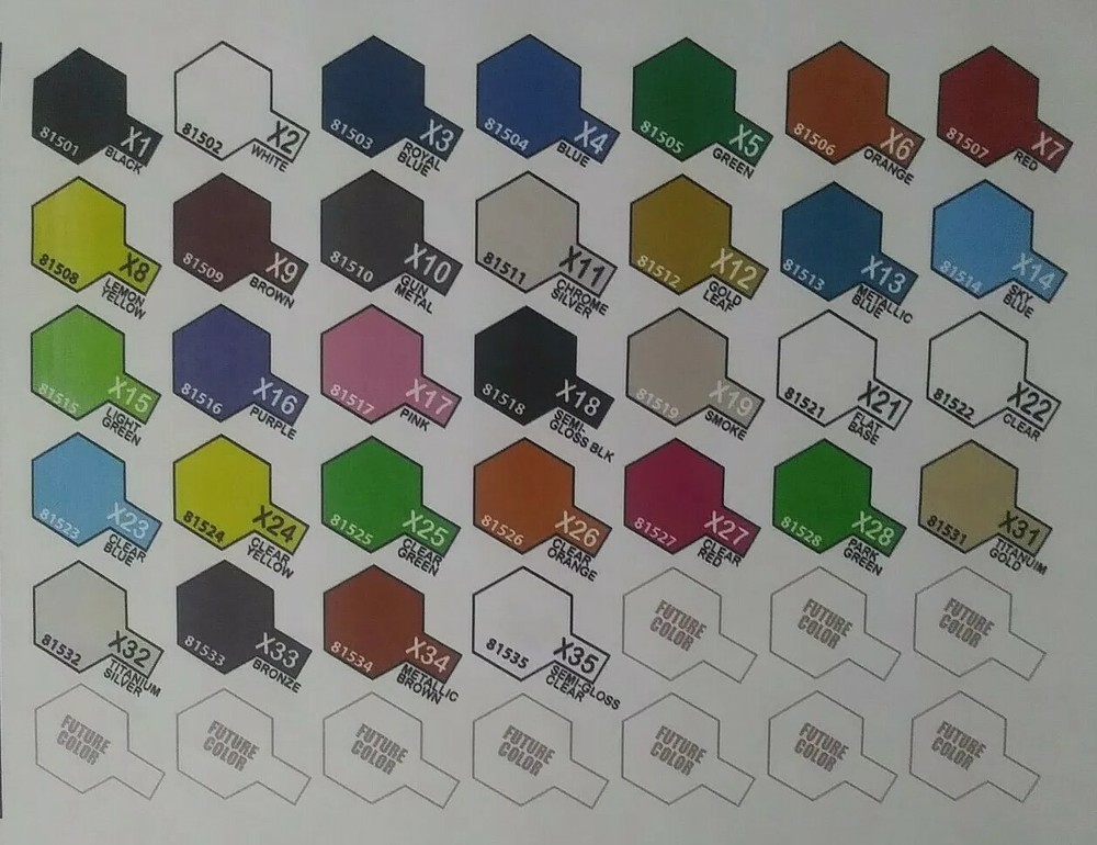 Tamiya 23ml acrylic paint 6 pcs bundle