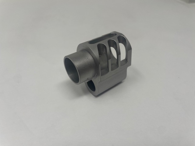 1911 Stainless Commander Compensator Brake - Muzzle Brake - w/ SIDE SLOTS 45acp