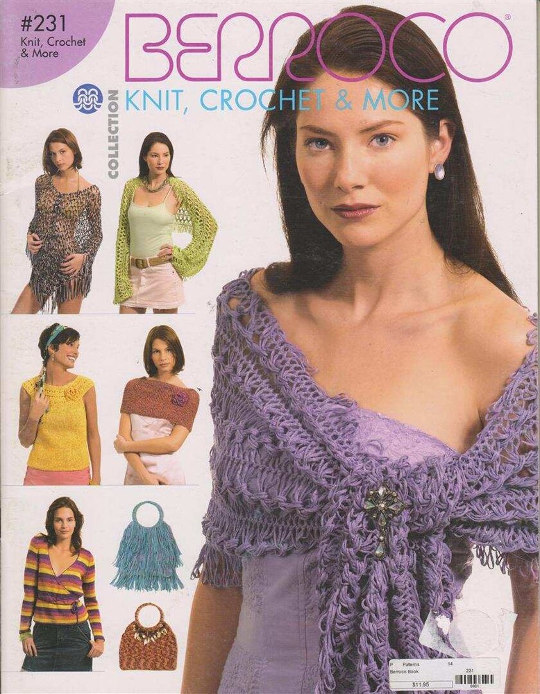 OOP!!! BERROCO #231 KNIT, CROCHET & MORE SHRUGS,WRAPS MORE