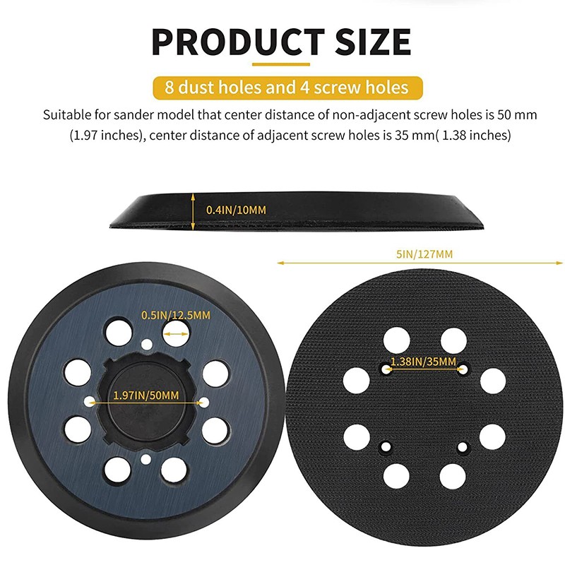 5" 8 Hole Hook & Loop Orbital Sanding Pads for Dewalt DWE6421 DWE6423 DCW210B
