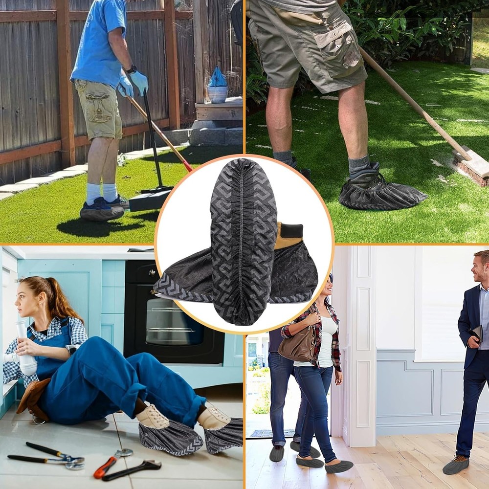 Multi-Purpose Disposable Boot Covers - 200 Pack, Comfy & Waterproof Protection