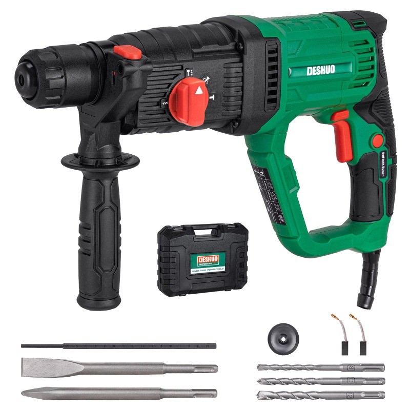 1" SDS-Plus Rotary Hammer Drill 9Amp 4-Function Safety Clutch