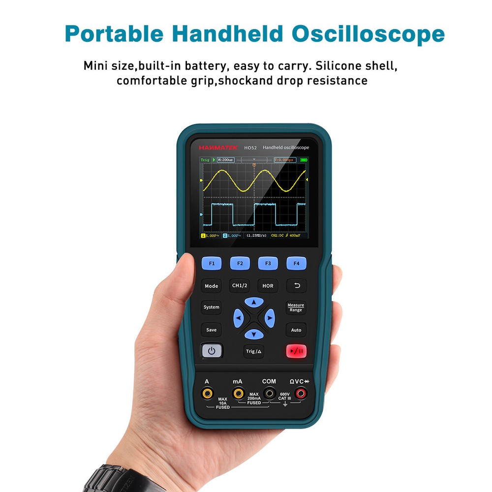 2CH Handheld Oscilloscope Multimeter For Automobile Maintenance Power Detection