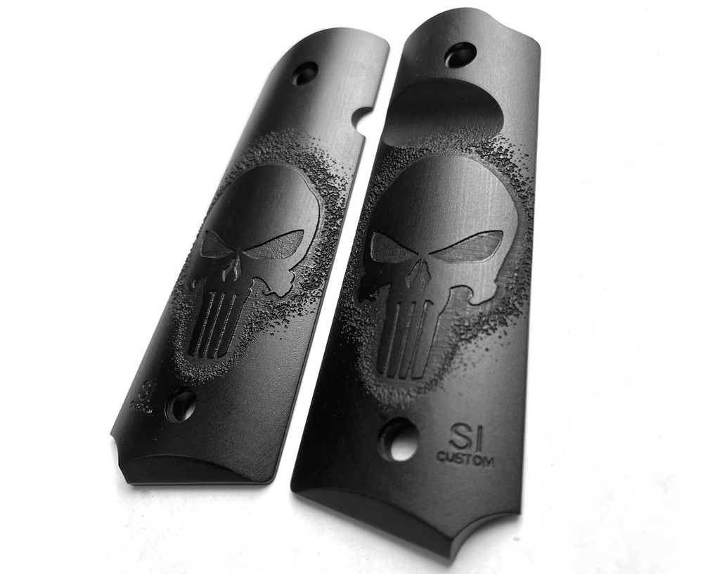 1911 Grips Engraved Textured Punisher