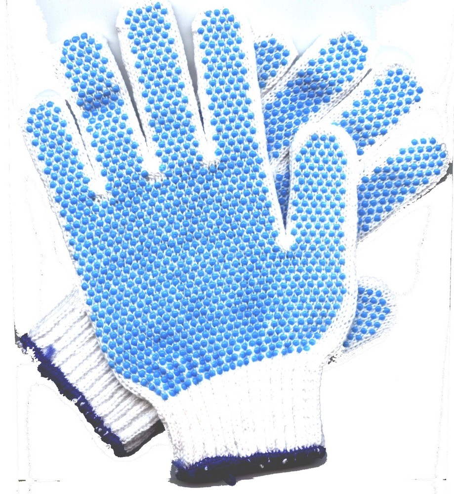 Blue Dot PVC Knit Glove by dozen