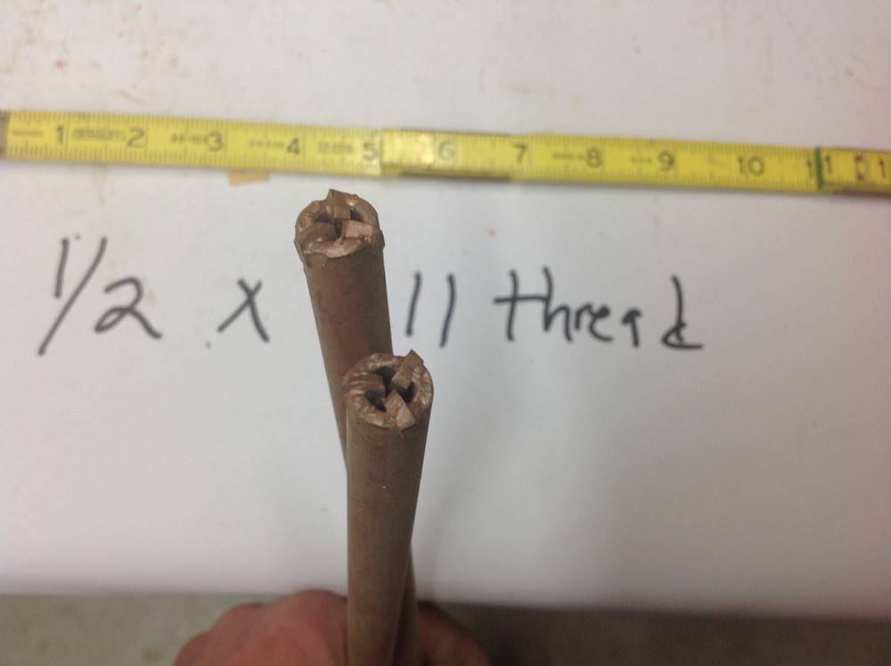 (2) Drillco 1/2" x 14" x 11 Thread Concrete Masonry Core Drill Bit. NOS