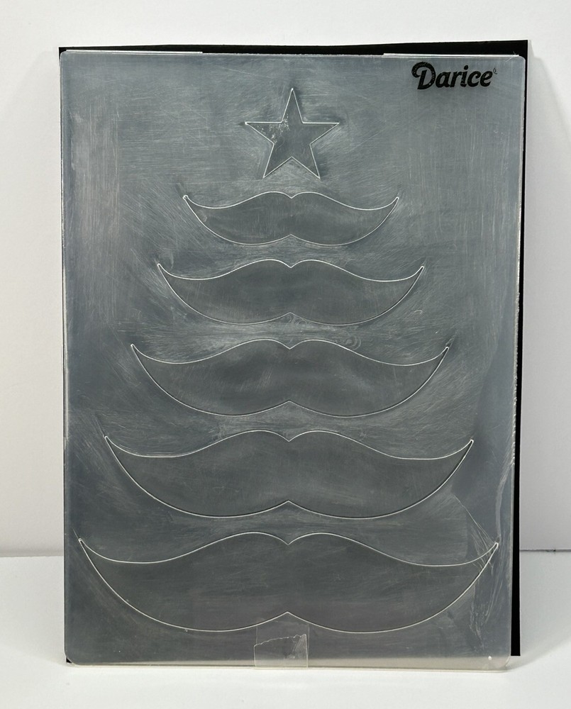Darice CHRISTMAS TREE MUSTACHE Embossing Folder