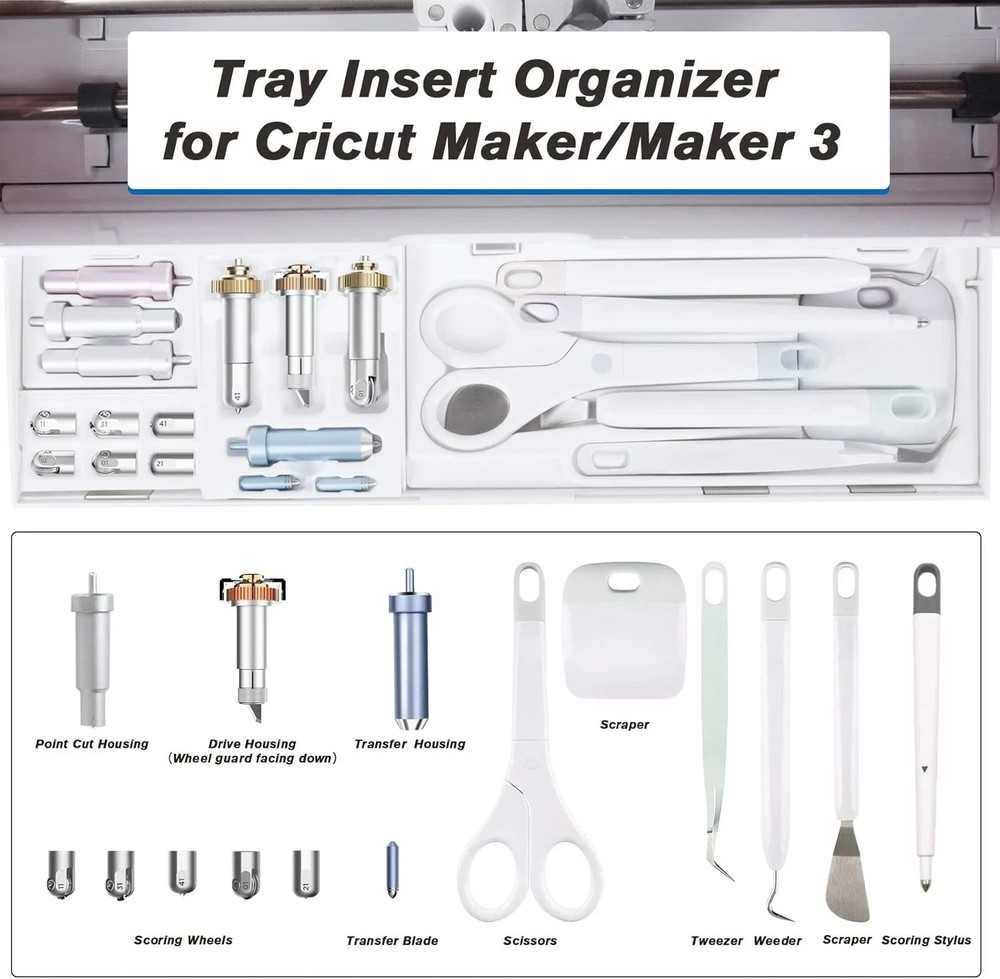 Tools Organizer Insert for Cricut Maker 4/Maker 3/Maker, Maker Cutting Blade Tra