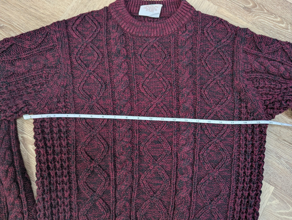 Rugged Trail Cable Knit Chunky Jumper Pullover Size Medium Burgundy