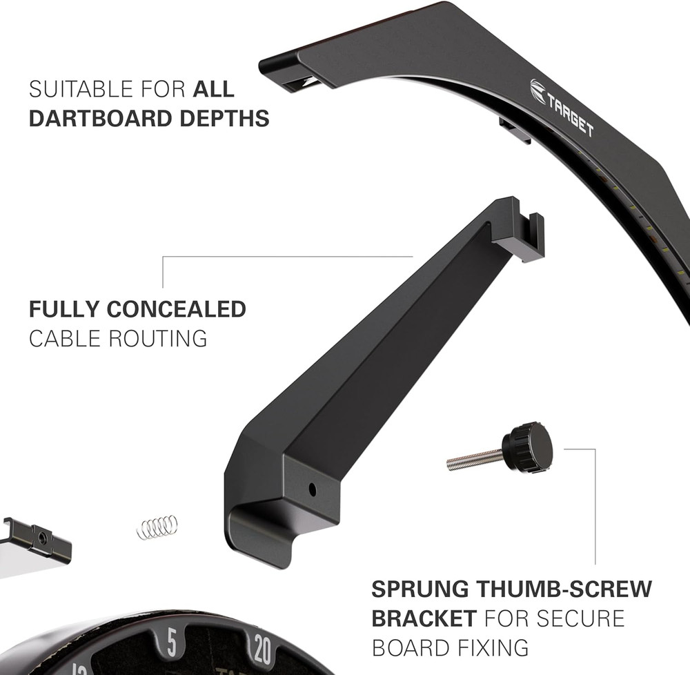 LED Dartboard Light - Bright Dart Board Lighting | Extra Long 3M Cable | Securel