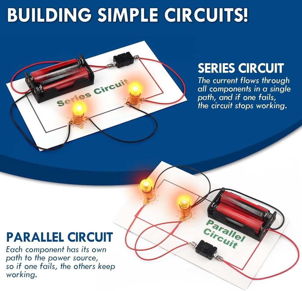 Electric Circuit Kit for Kids 8-12, Science Project Light Bulb Experiment