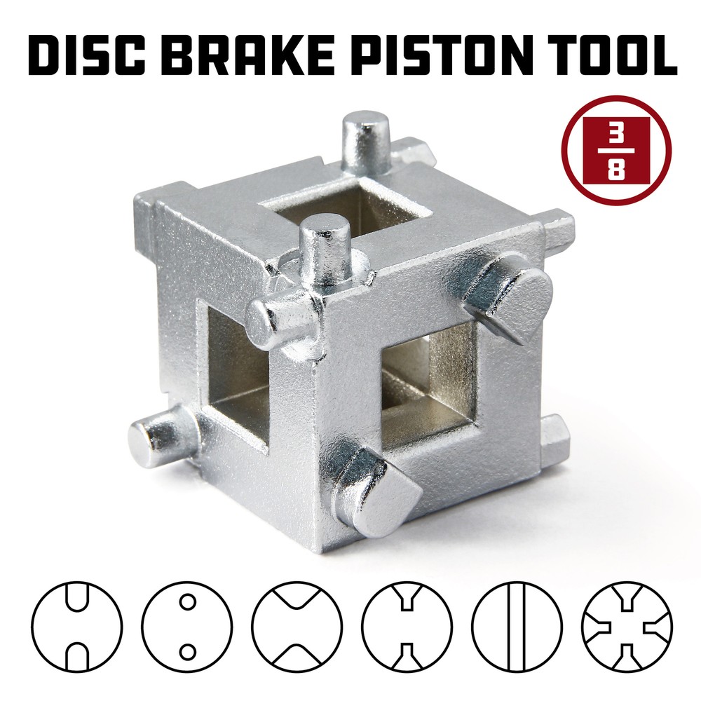 Powerbuilt Rear Disc Brake Piston Cube Tool for 3/8" Drive Tool - 648410
