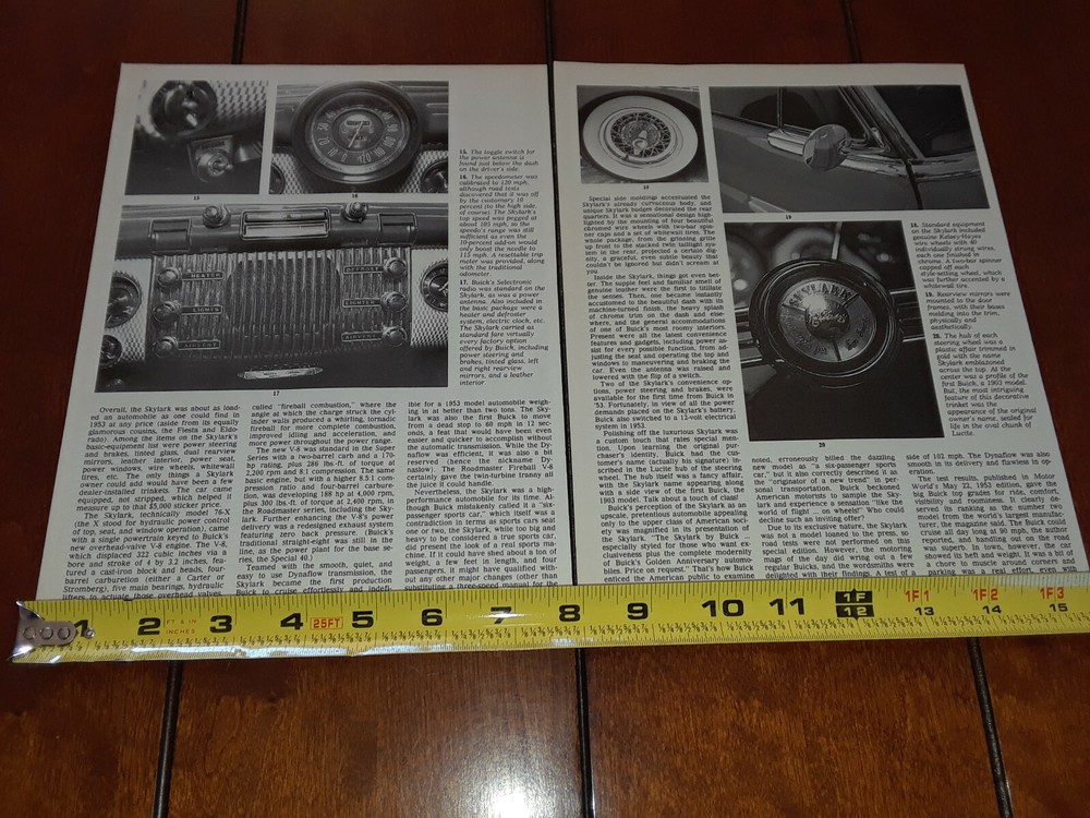 1953 BUICK SKYLARK ORIGINAL 1992 ARTICLE