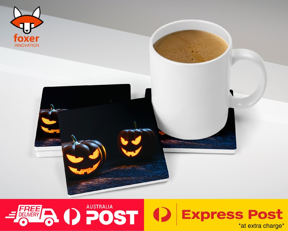 COASTER COFFEE DRINKING MAT|HALLOWEEN PUMPKIN FACE