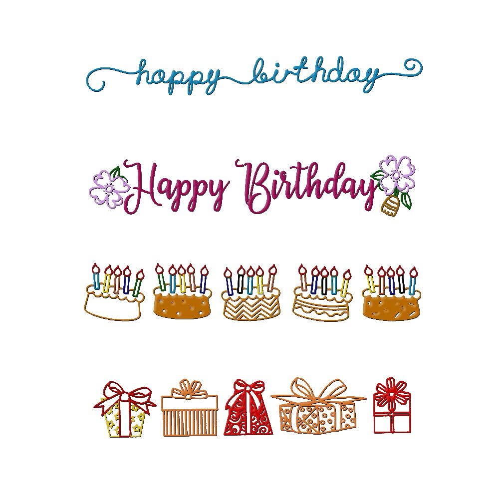 4 Patterns Plastic Template Embossing Folders for Card Making Happy Birthday ...