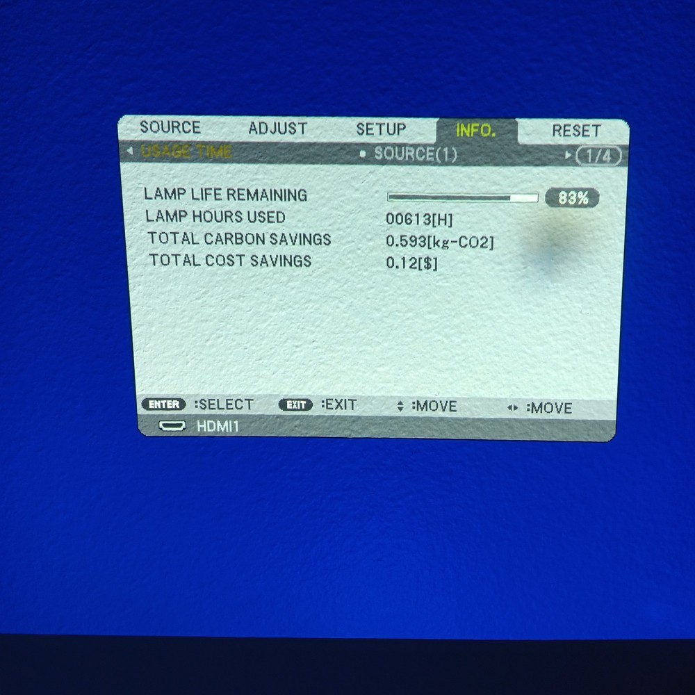 NEC NP-M353W LCD Projector (Lamp Hours @ 83%) Working