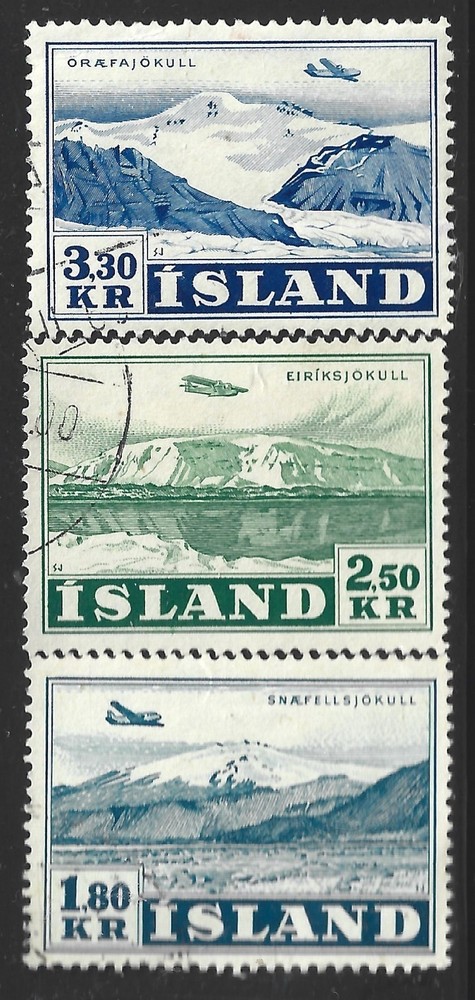 Iceland, Scott #C27-C29, Views, Used