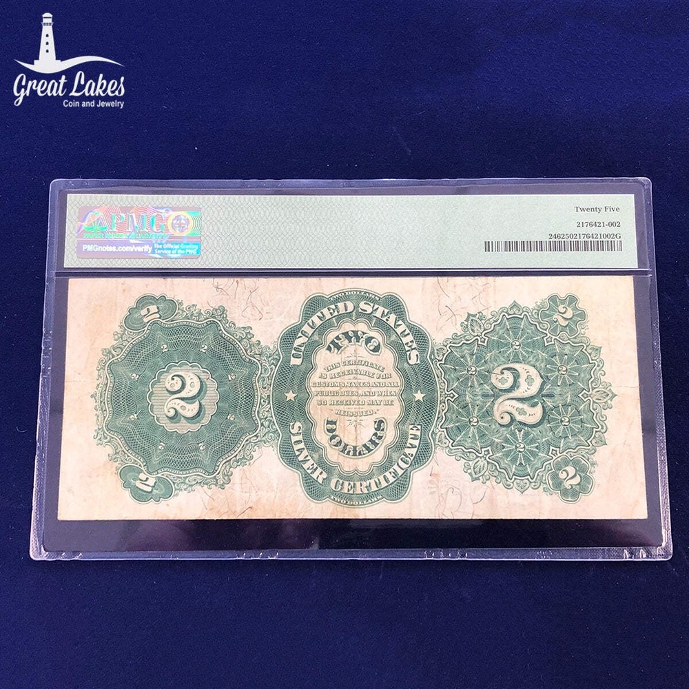 Fr. 246 1891 $2 Silver Certificate "Windom" PMG 25