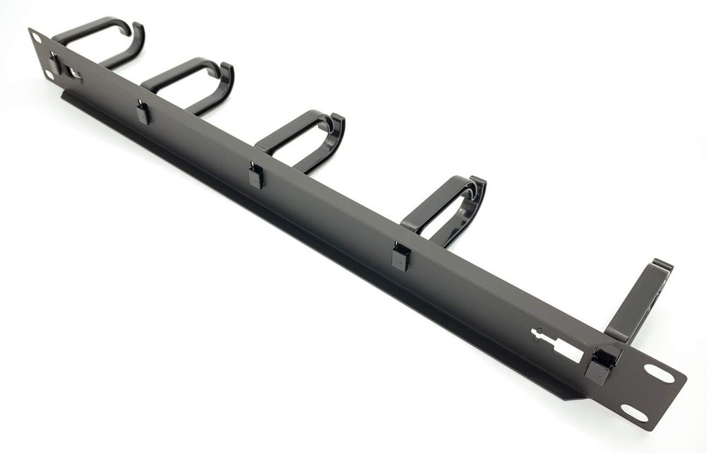 - 5 Pack 1U 19” Server Rack Cable Management Panel w/D-Ring Hooks - 1U Horizo...