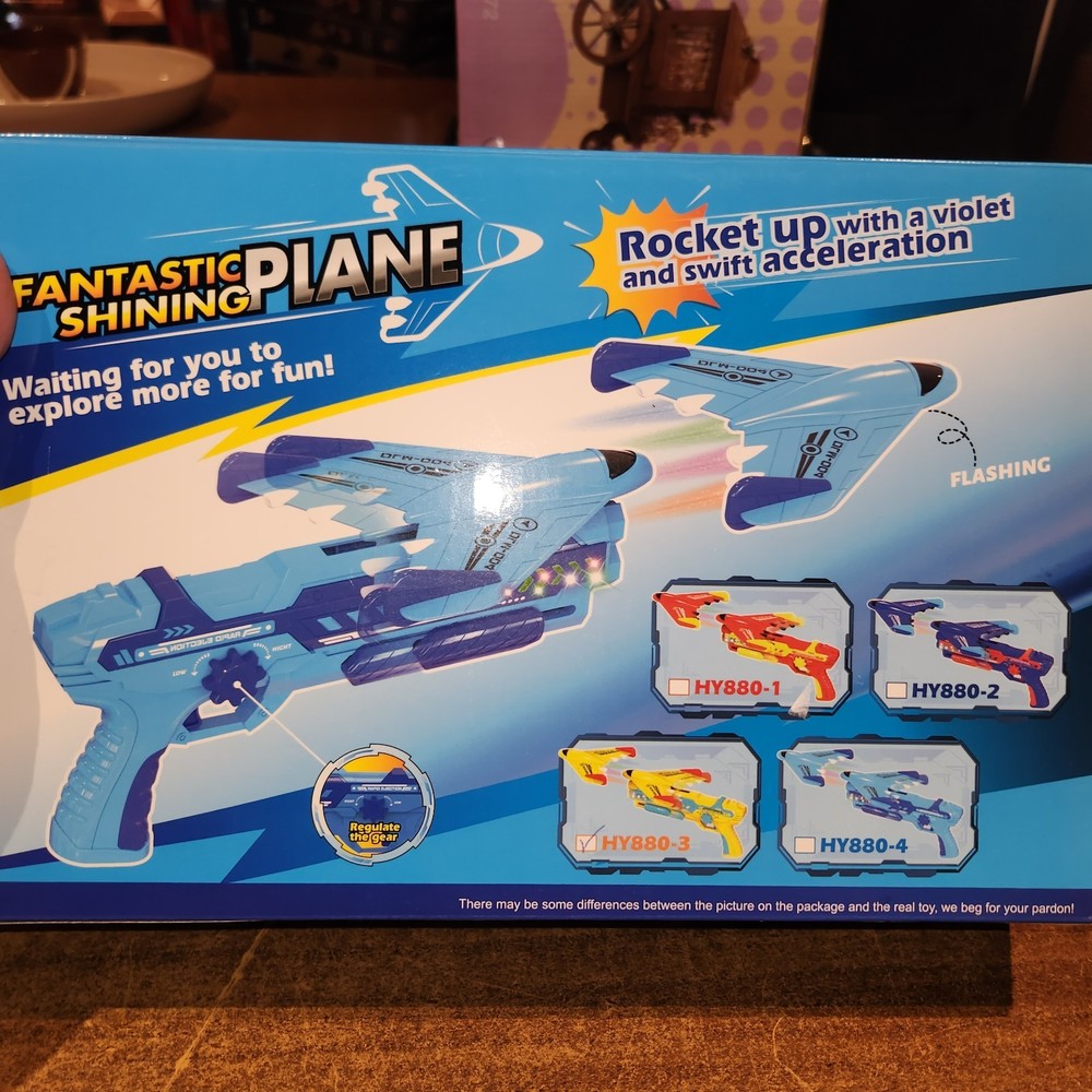 NEW Sunspin Foam Plain Launcher, Lights, Acrobatic Tricks, Control the Power