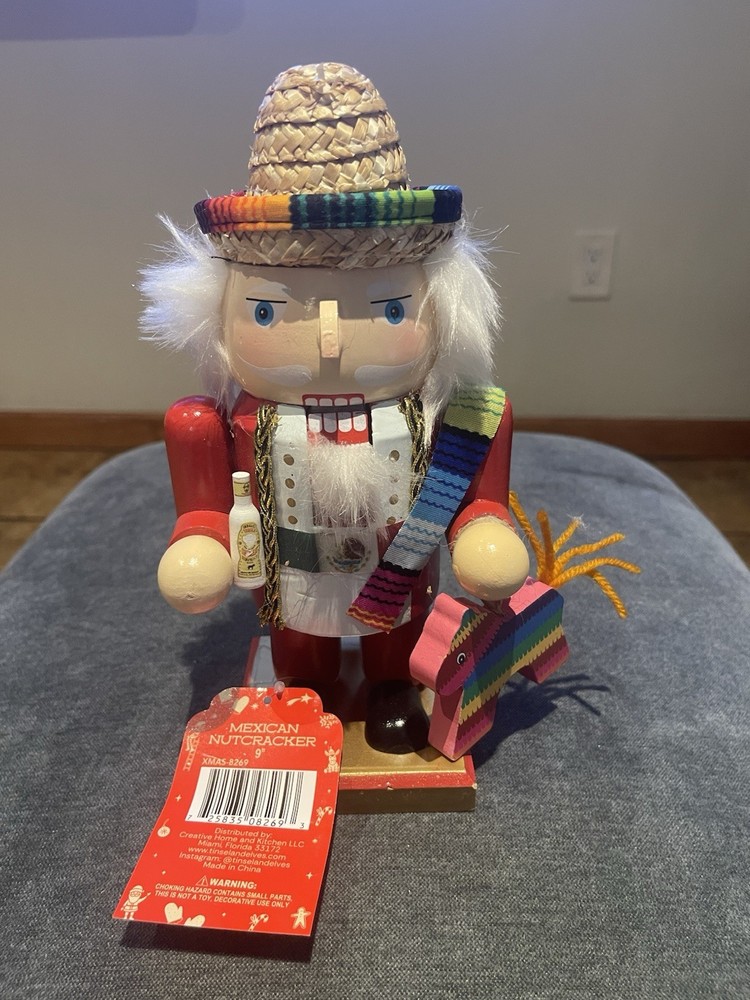 Mexican Nutcracker 9” With Tequila & Piñata NWT
